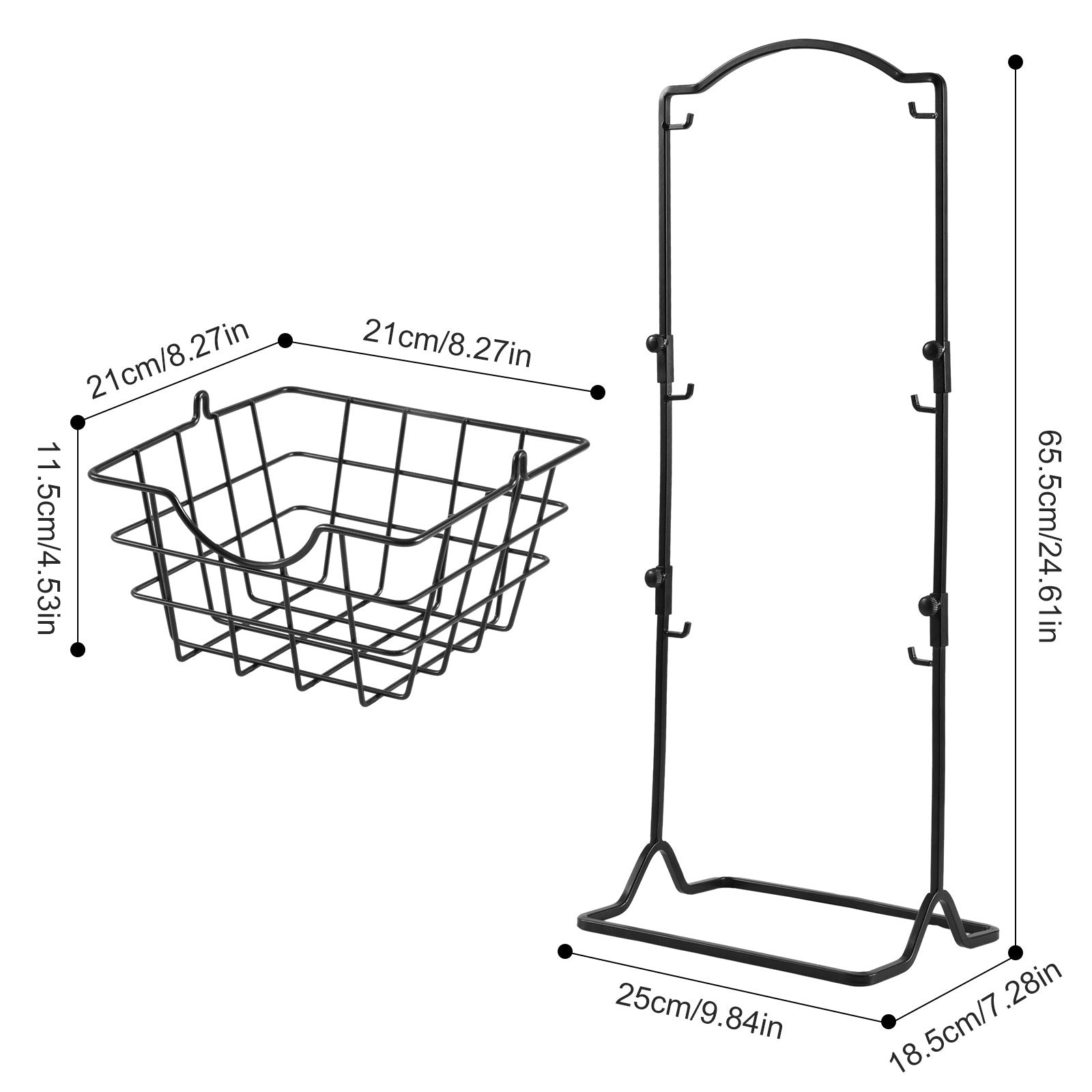 Multi-layer Wrought Iron Storage Shelf with Baskets