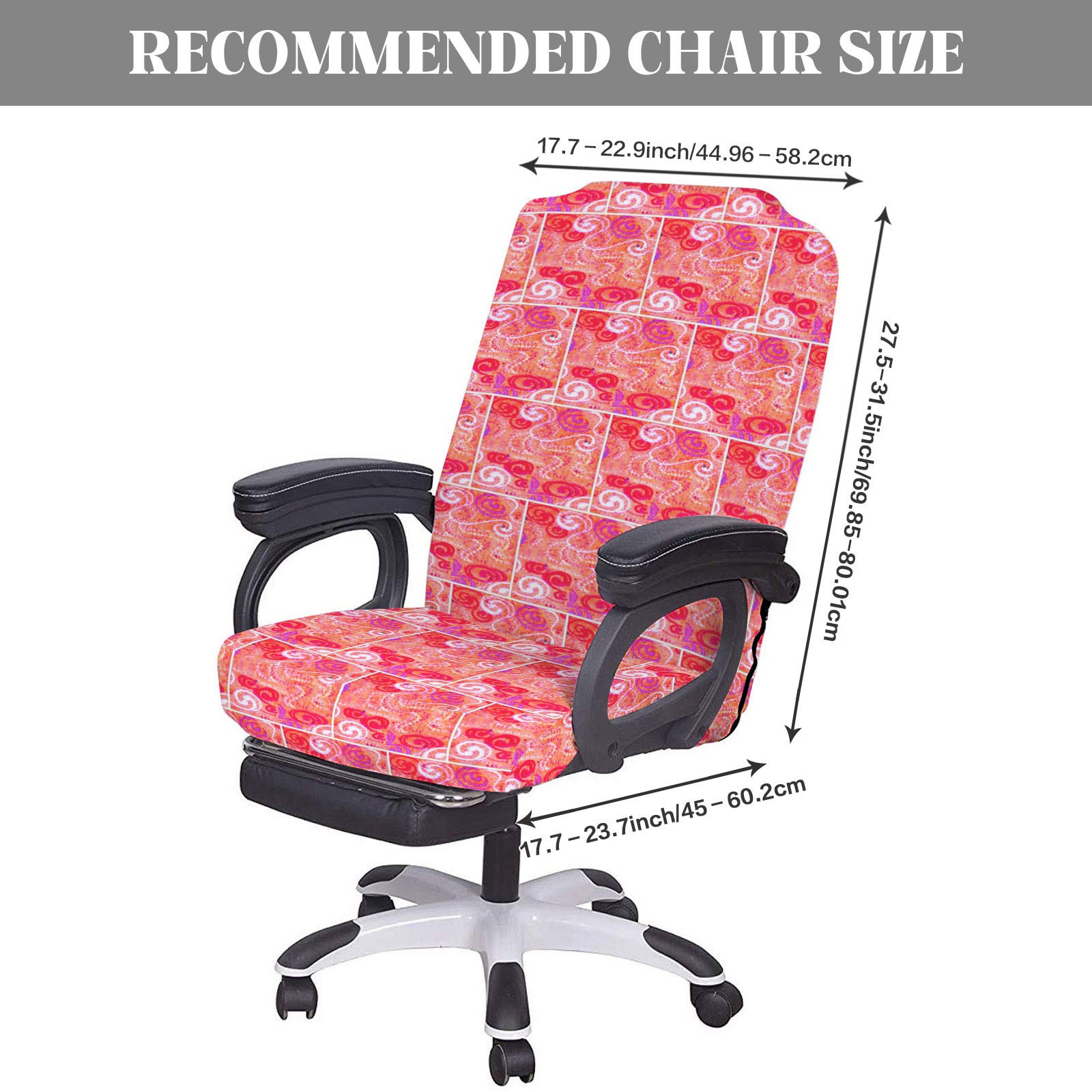 Orange Swirl Pattern Office Chair Cover (Made in USA)