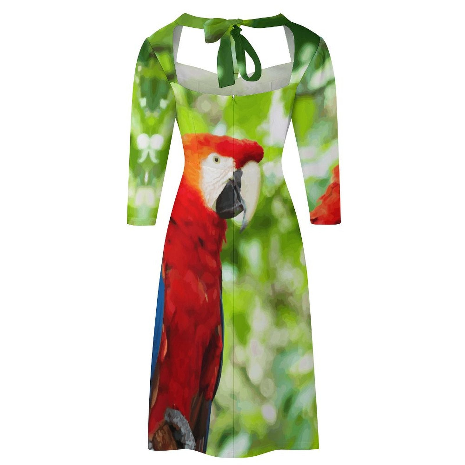 Women's Scarlet Macaw Sweetheart Flared Dress