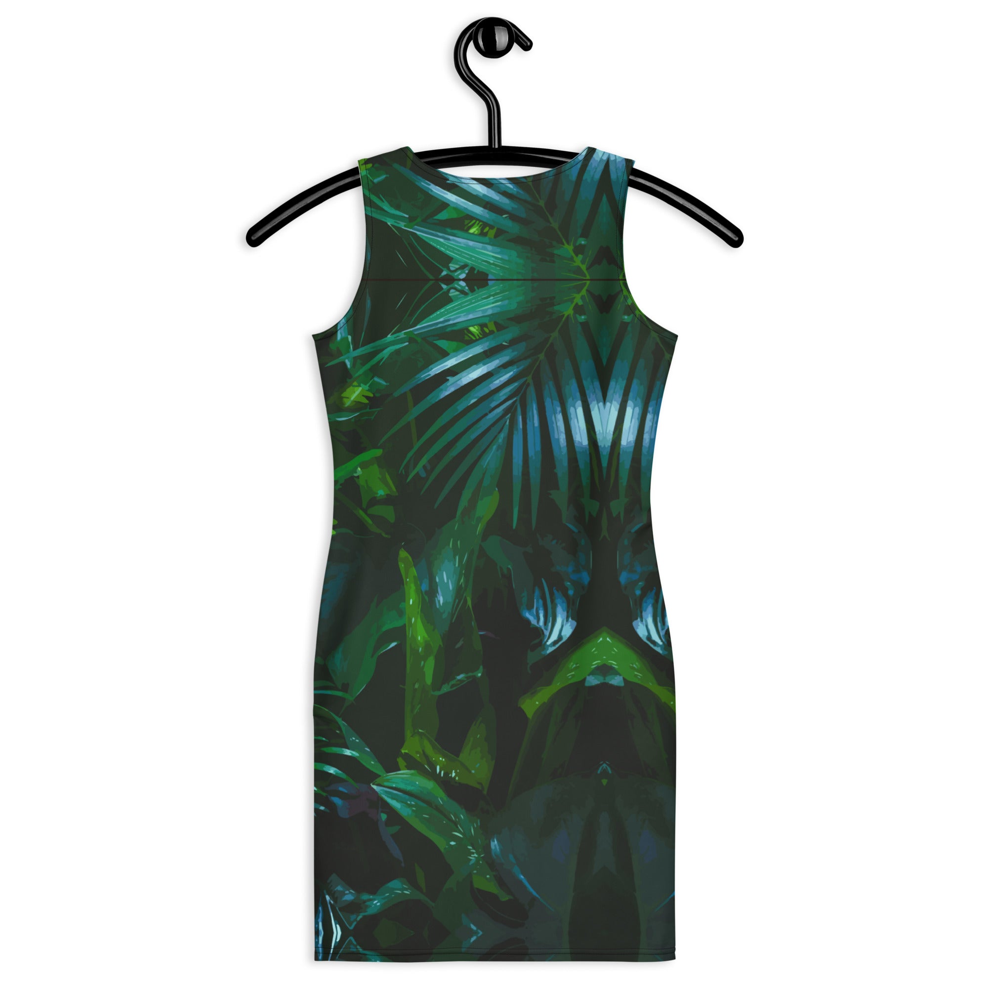 Tall Giraffe Surrounded by Greenery Bodycon Short Dress L / Green Tall Giraffe Surrounded by Greenery Bodycon Short Dress L / Green