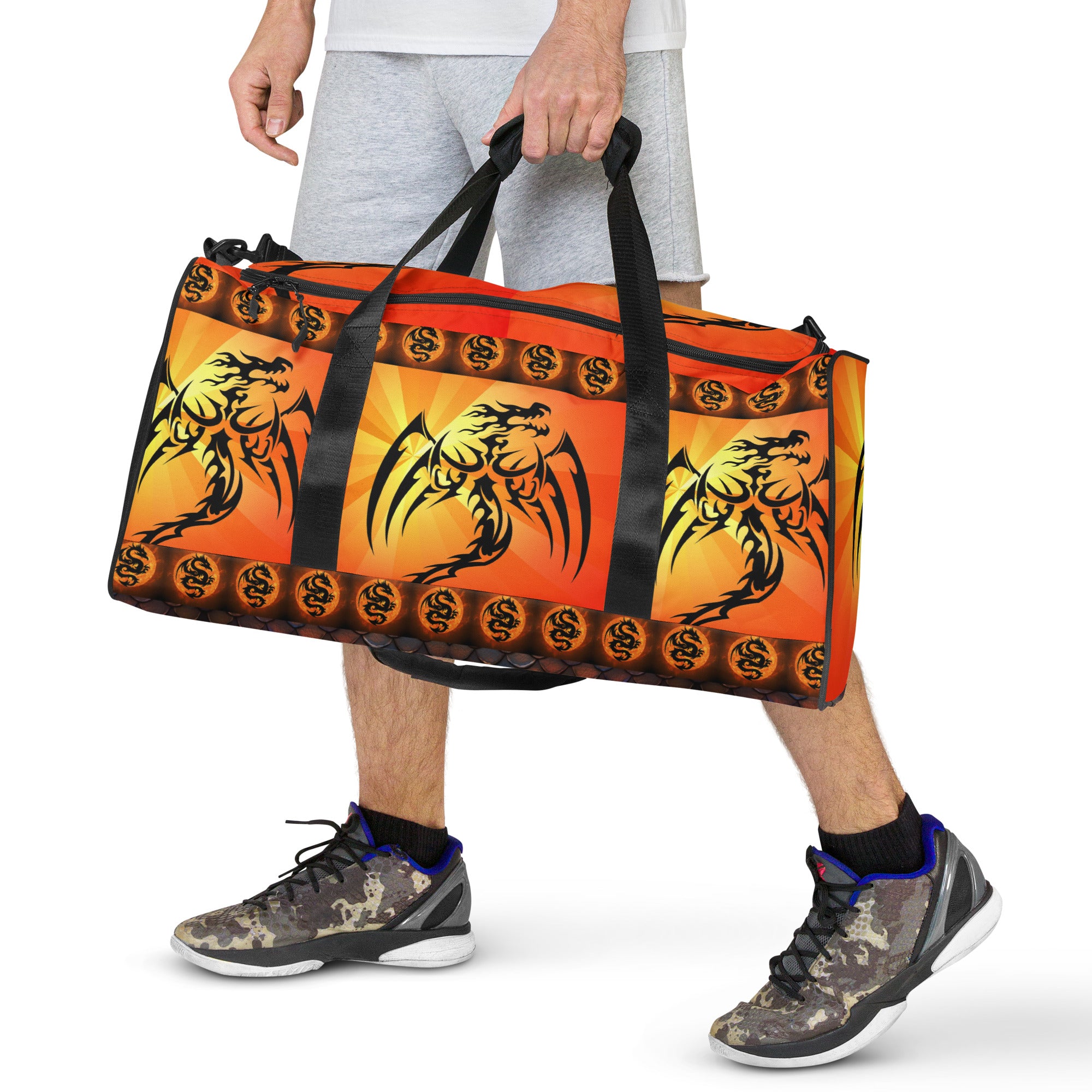 Red Fire Breathing Dragon Duffle Bag