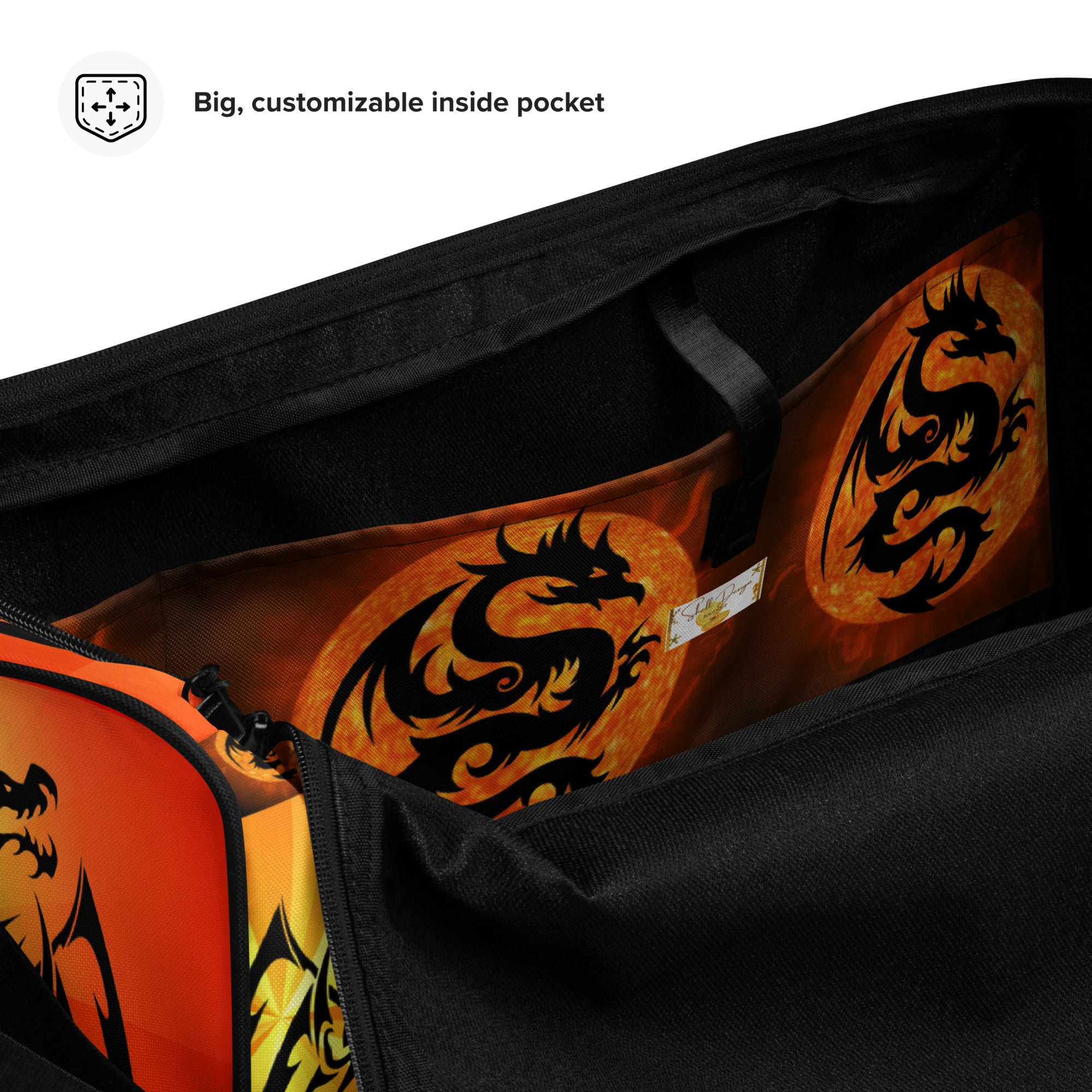 Red Fire Breathing Dragon Duffle Bag