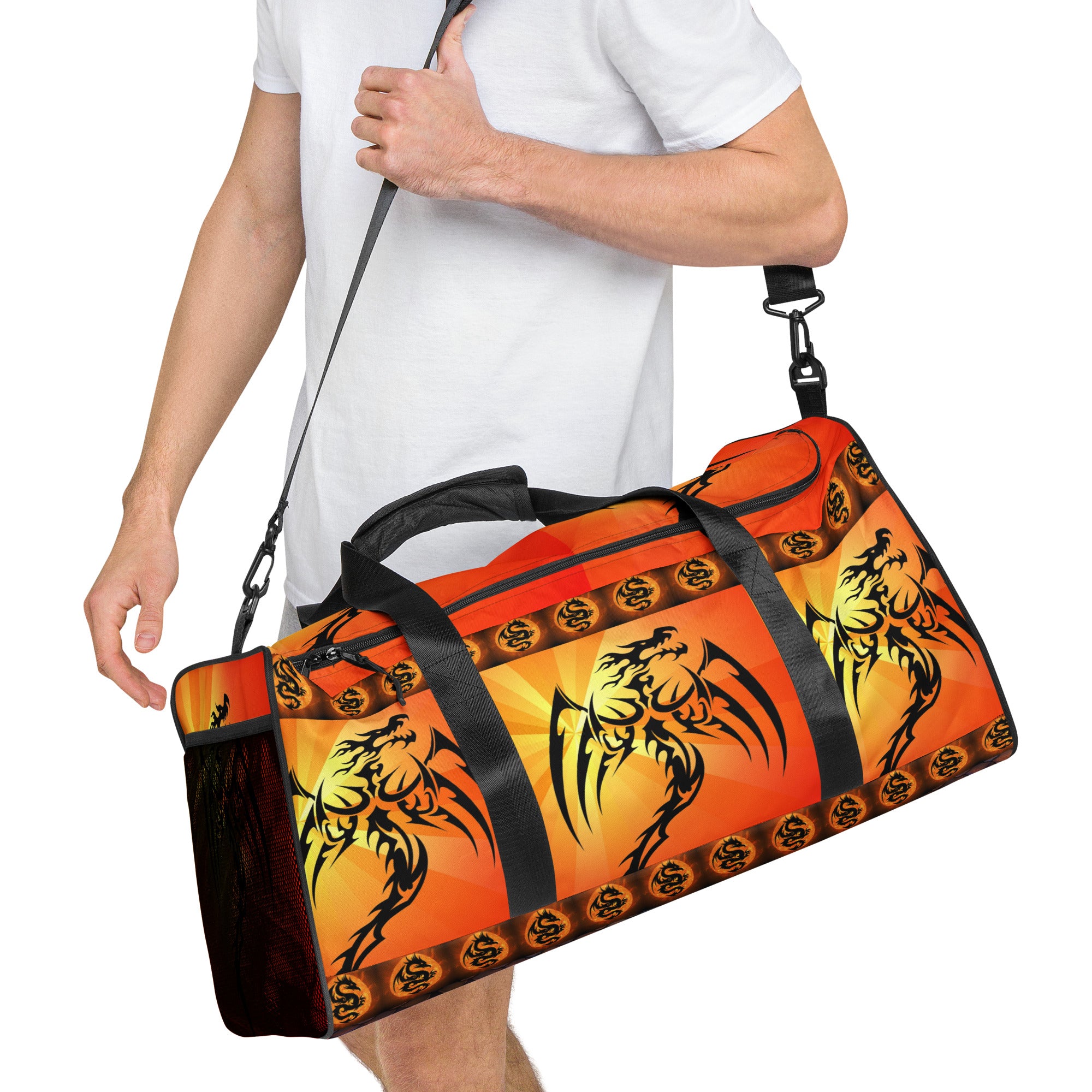 Red Fire Breathing Dragon Duffle Bag