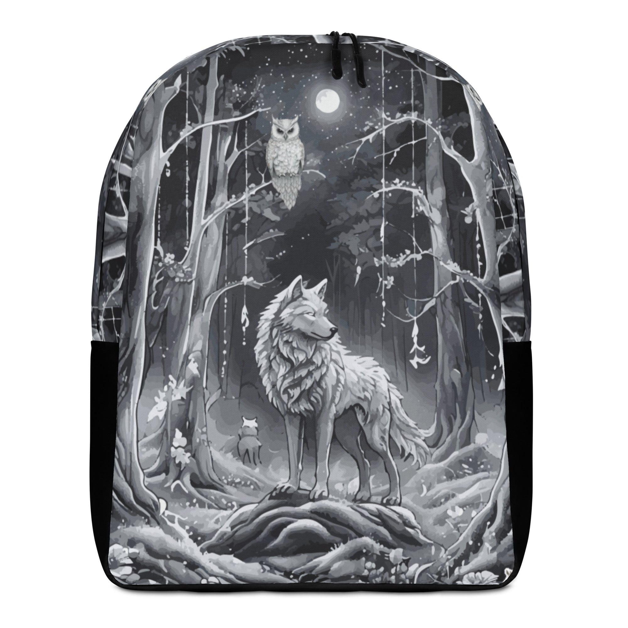Ethereal Wolf in the Moon Light All Over Print Backpack