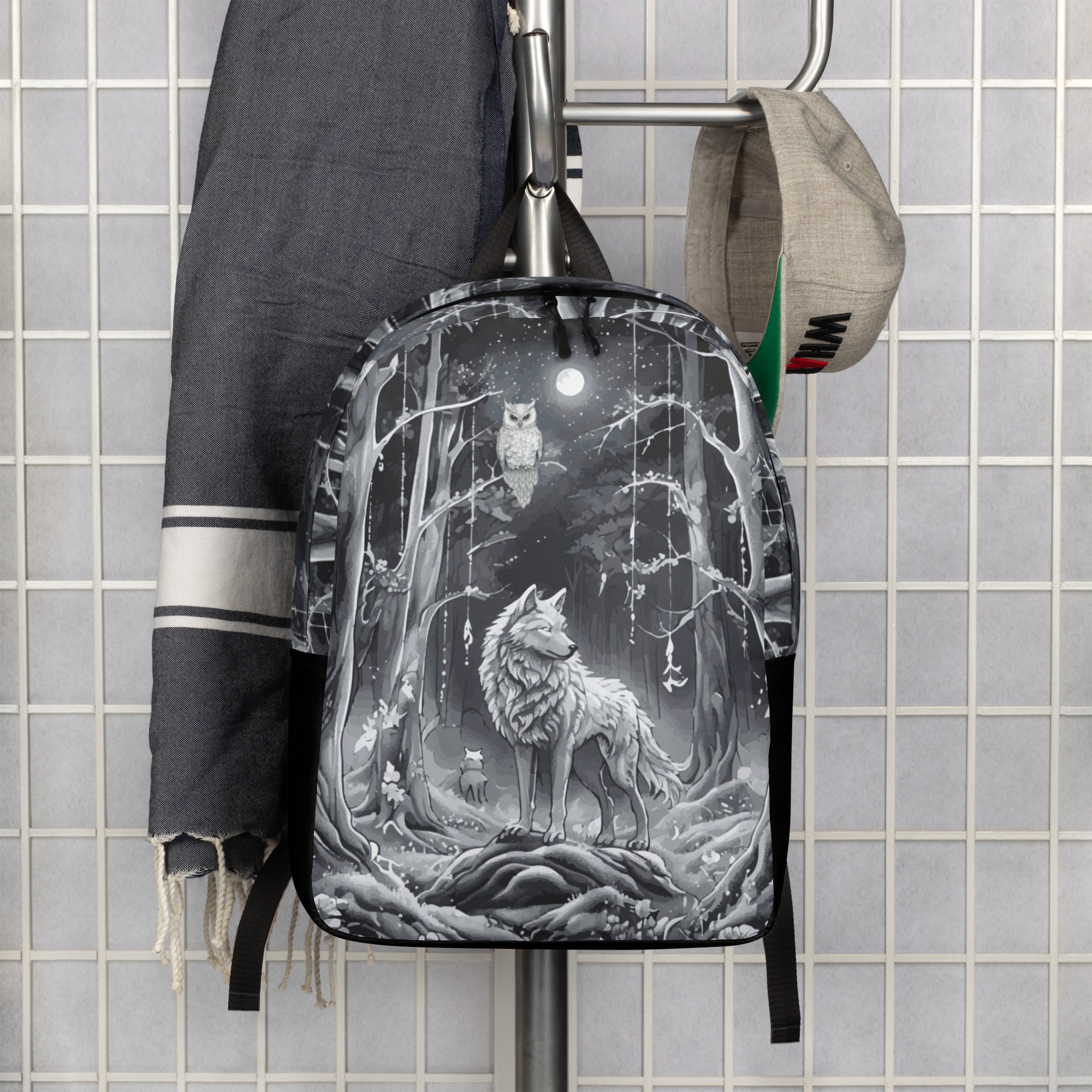 Ethereal Wolf in the Moon Light All Over Print Backpack