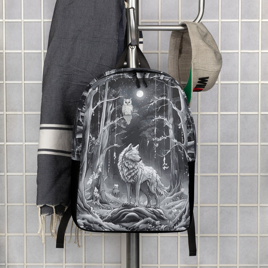 Ethereal Wolf in the Moon Light All Over Print Backpack