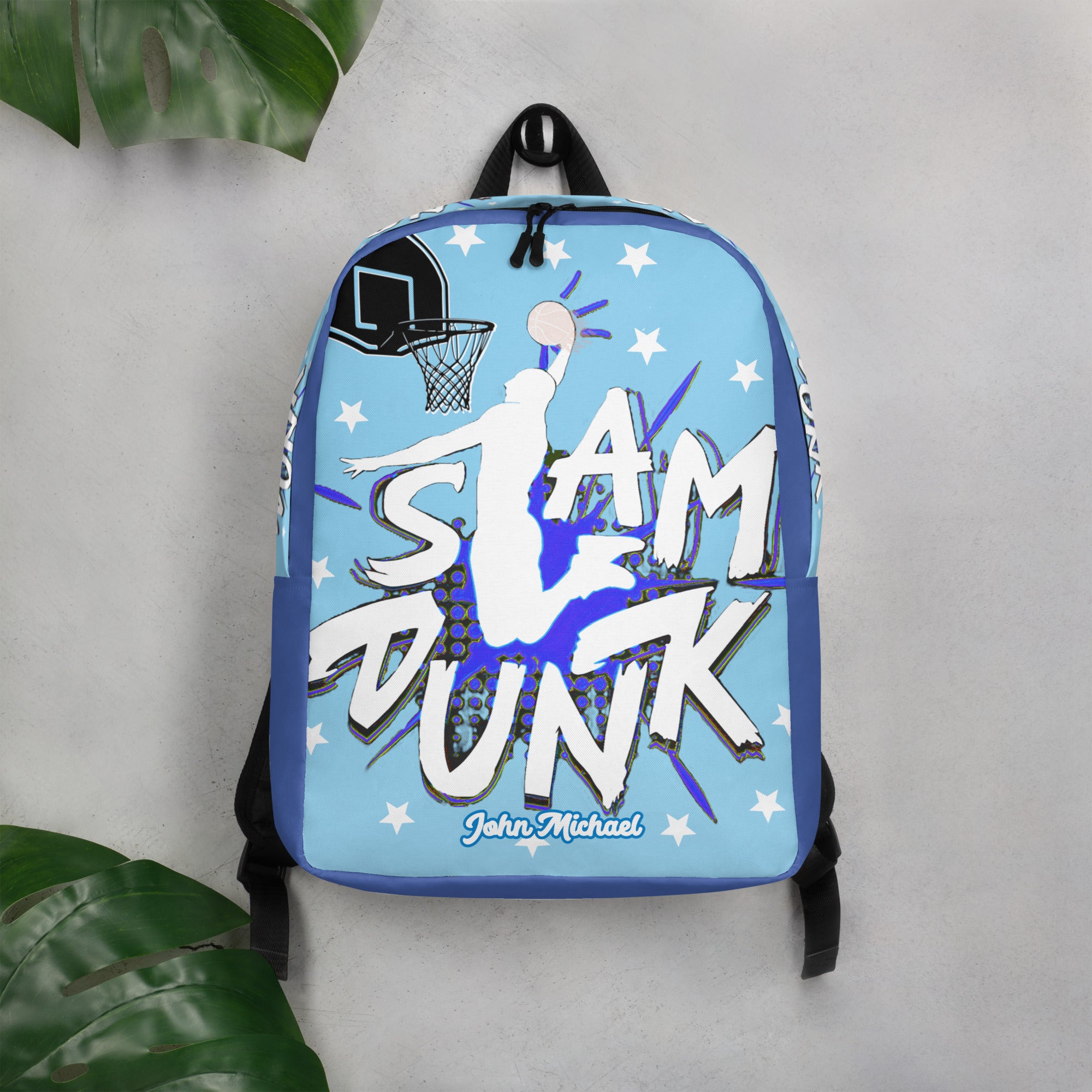 Slam Dunk Basketball Printed Backpack with Custom Name