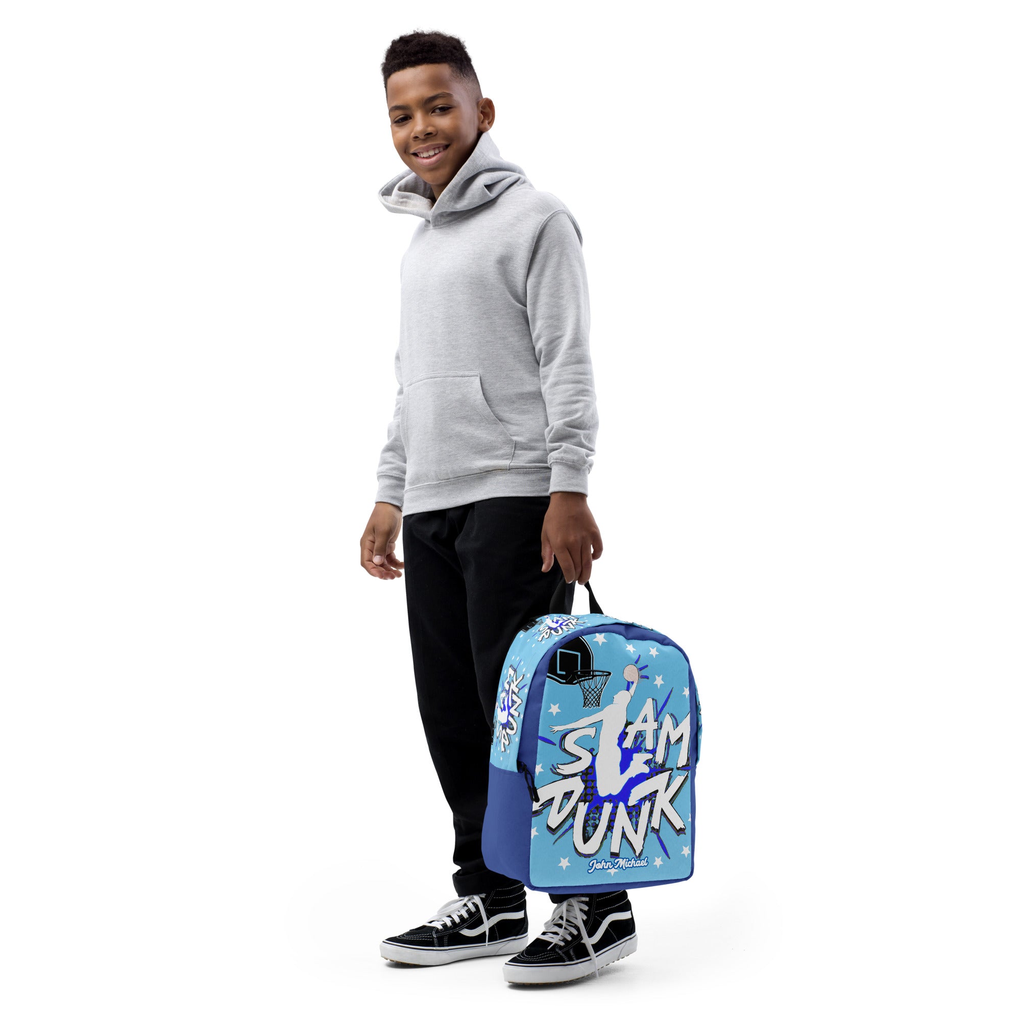 Slam Dunk Basketball Printed Backpack with Custom Name