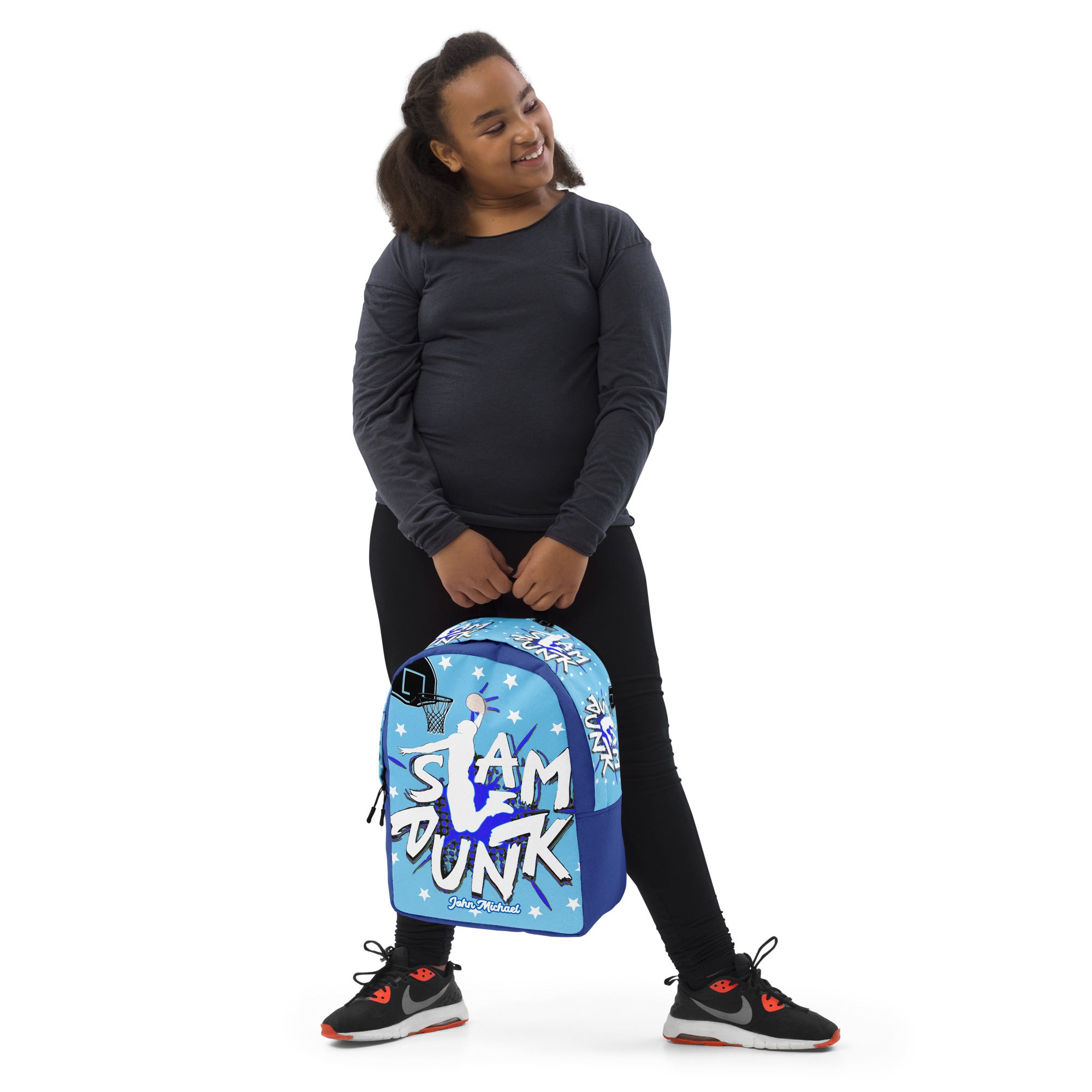 Slam Dunk Basketball Printed Backpack with Custom Name