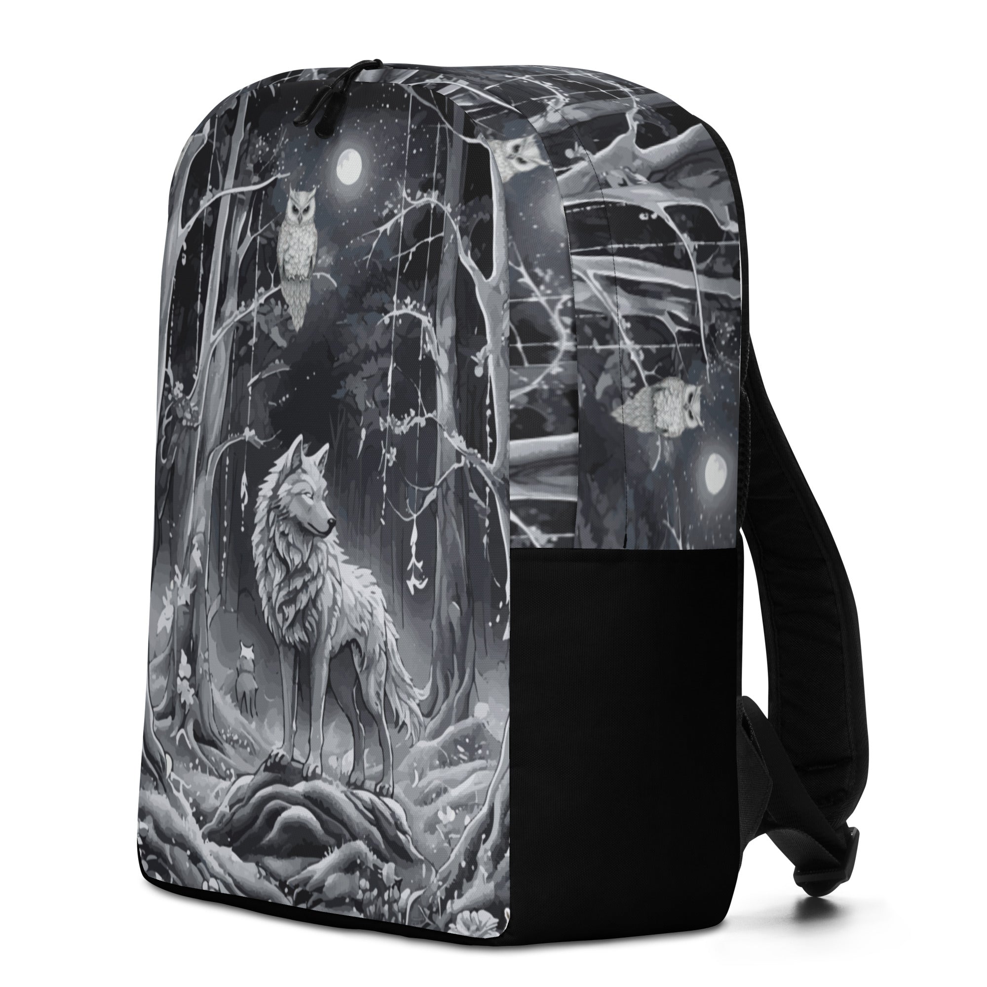 Ethereal Wolf in the Moon Light All Over Print Backpack
