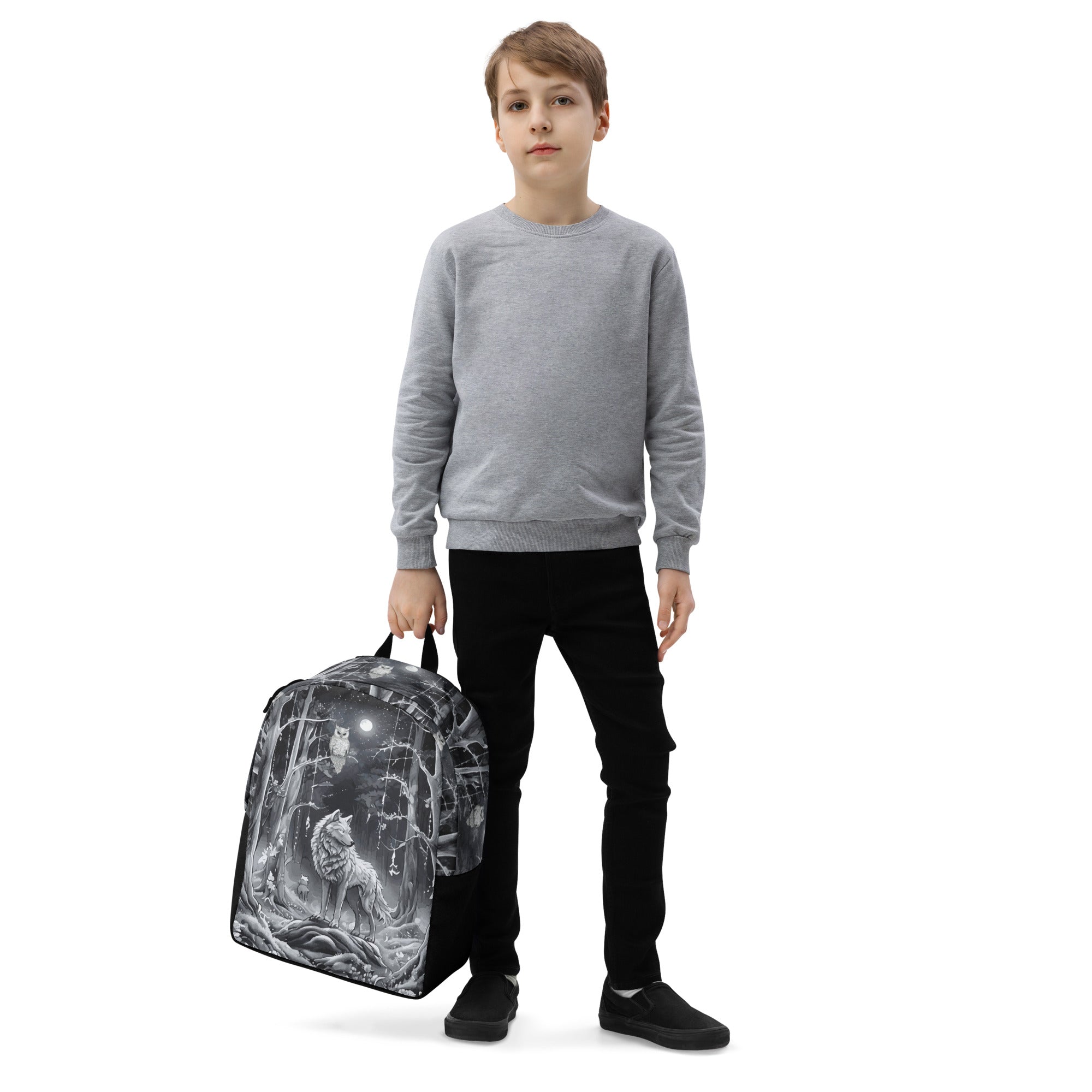 Ethereal Wolf in the Moon Light All Over Print Backpack