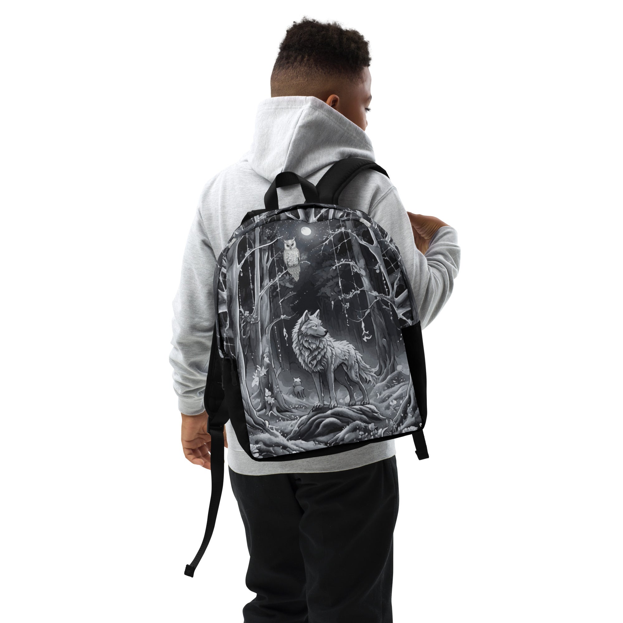 Ethereal Wolf in the Moon Light All Over Print Backpack