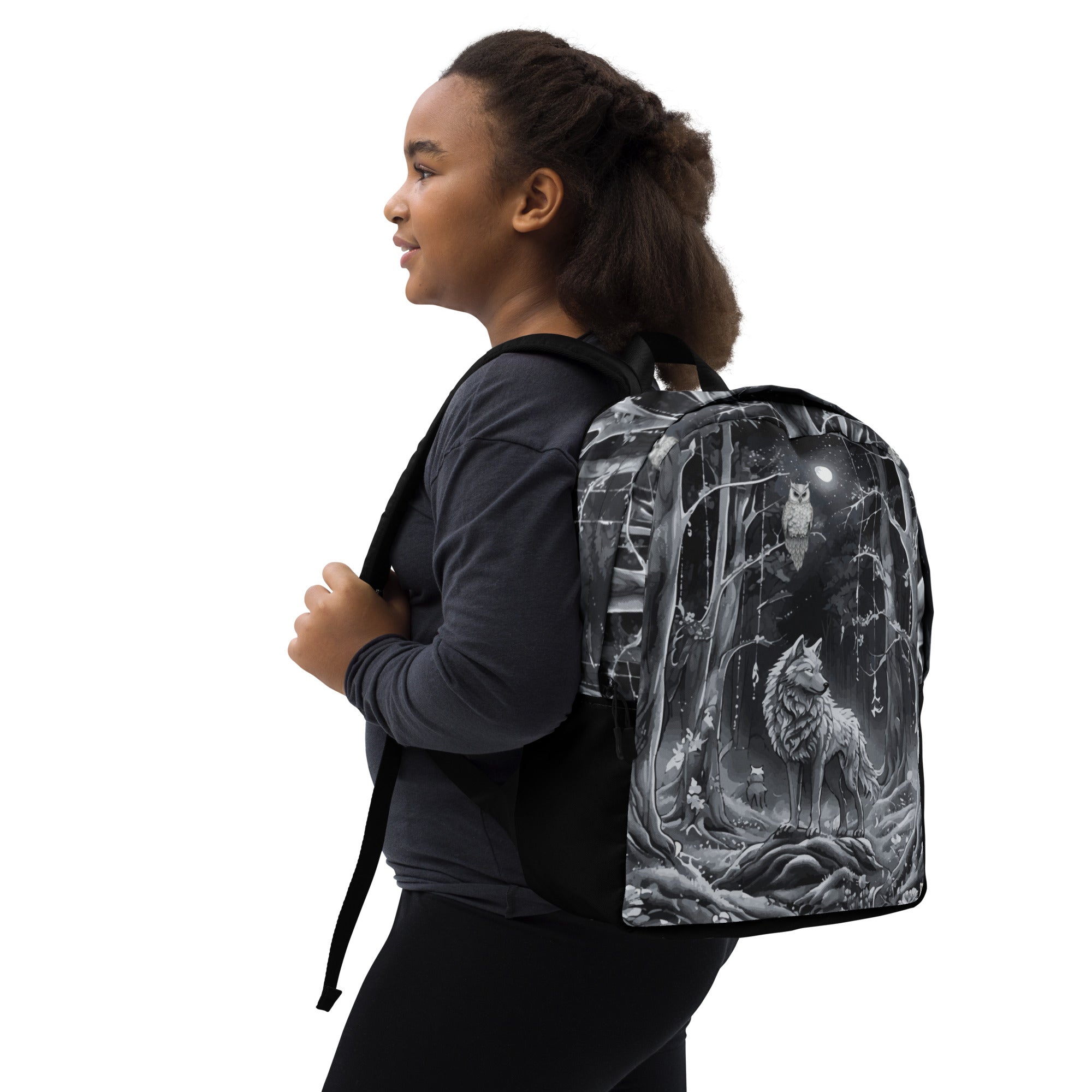 Ethereal Wolf in the Moon Light All Over Print Backpack