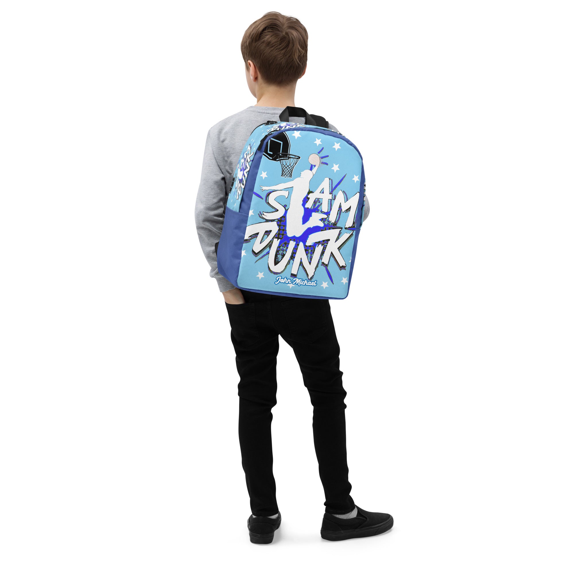 Slam Dunk Basketball Printed Backpack with Custom Name
