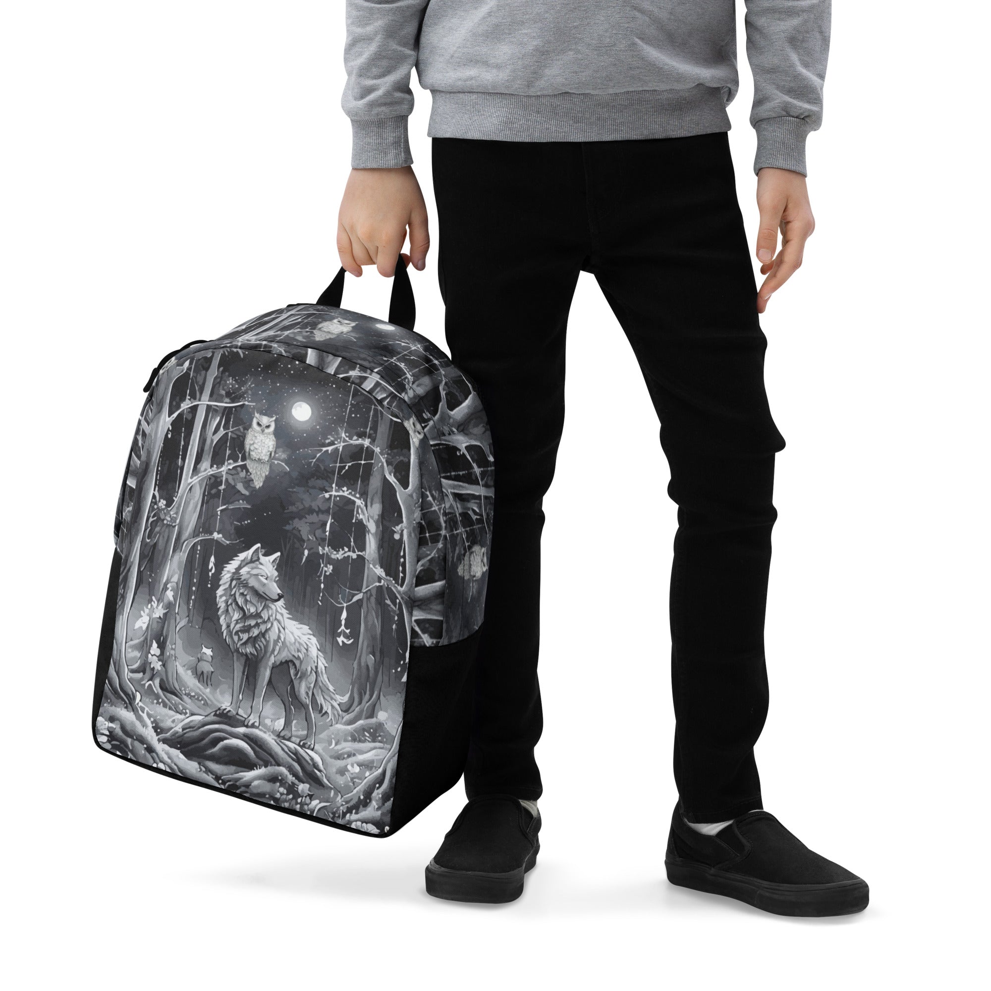 Ethereal Wolf in the Moon Light All Over Print Backpack