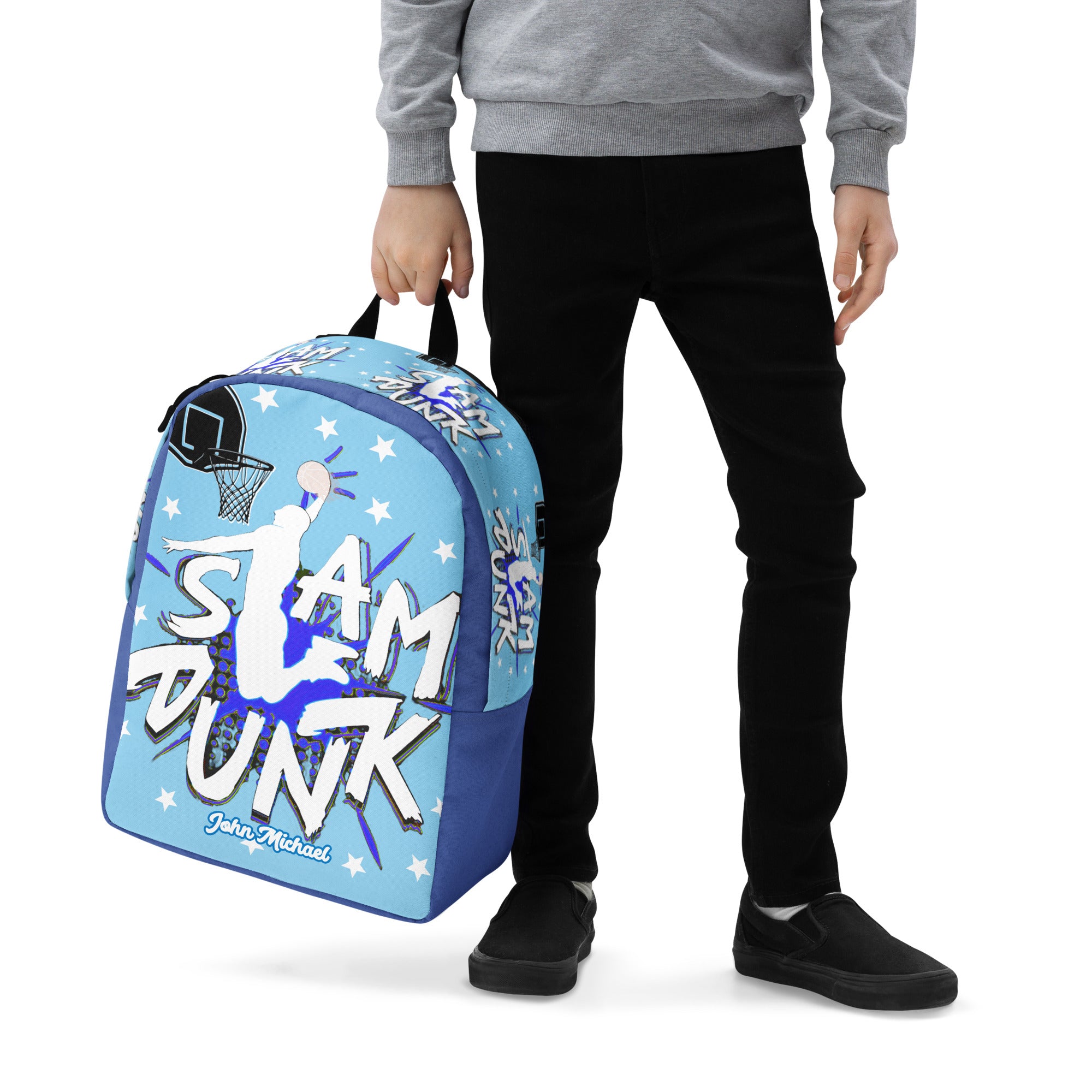 Slam Dunk Basketball Printed Backpack with Custom Name
