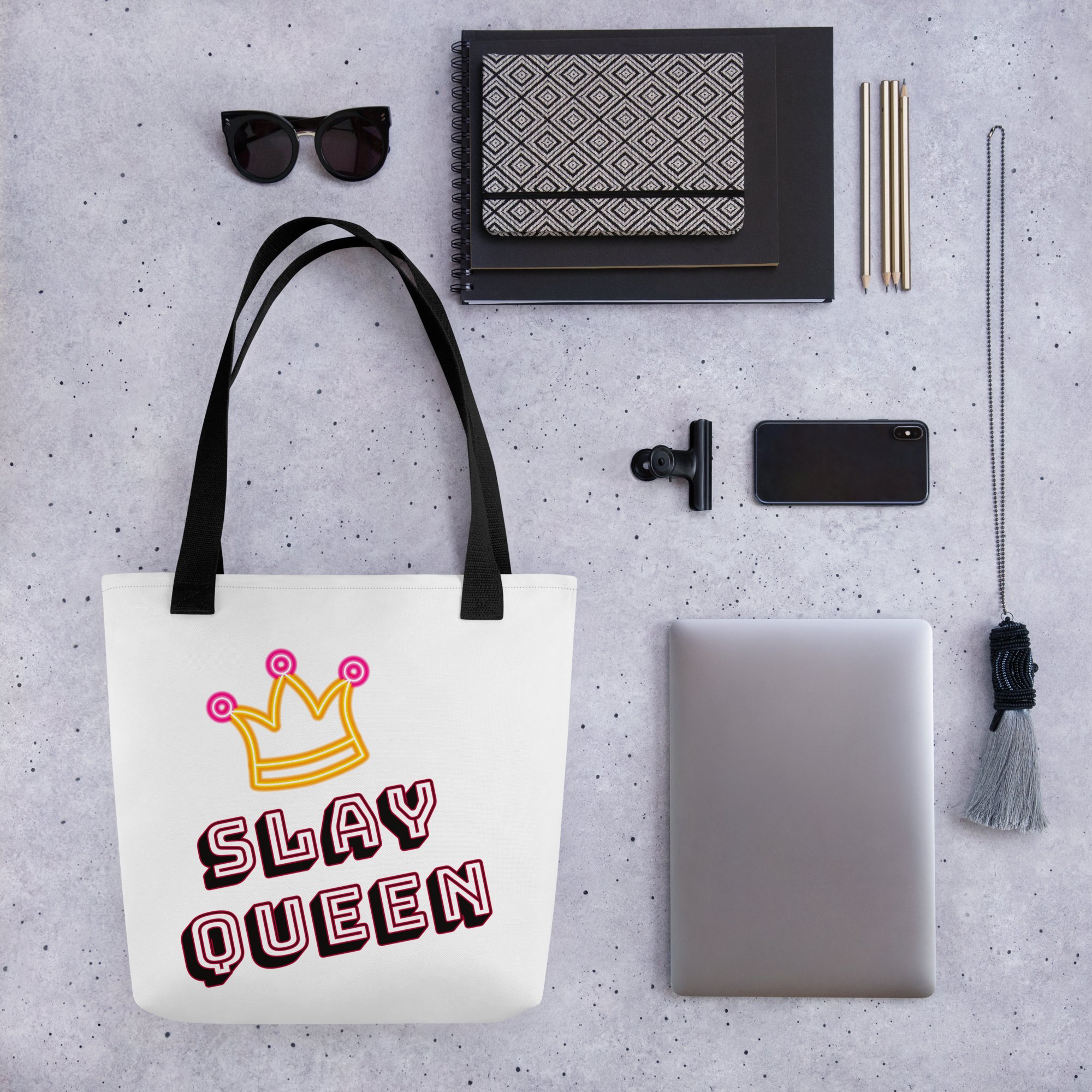 Slay Queen White Tote bag