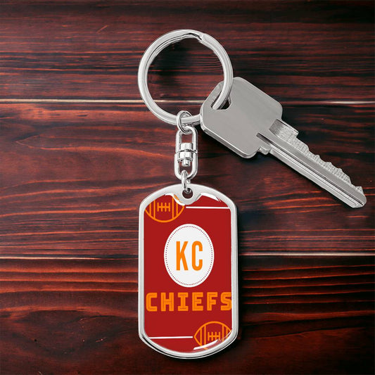 KC Chiefs Football Graphic Dog Tags Necklace