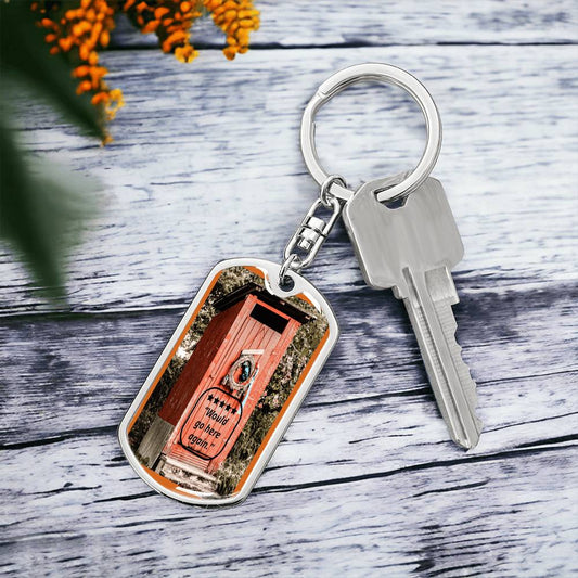 5 Star Outhouse Graphic Dog Tags Keychain