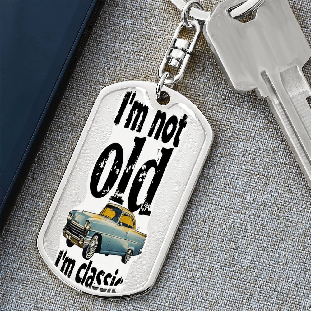 I'm Not Old I'm Classic Graphic Dog Tags Necklace