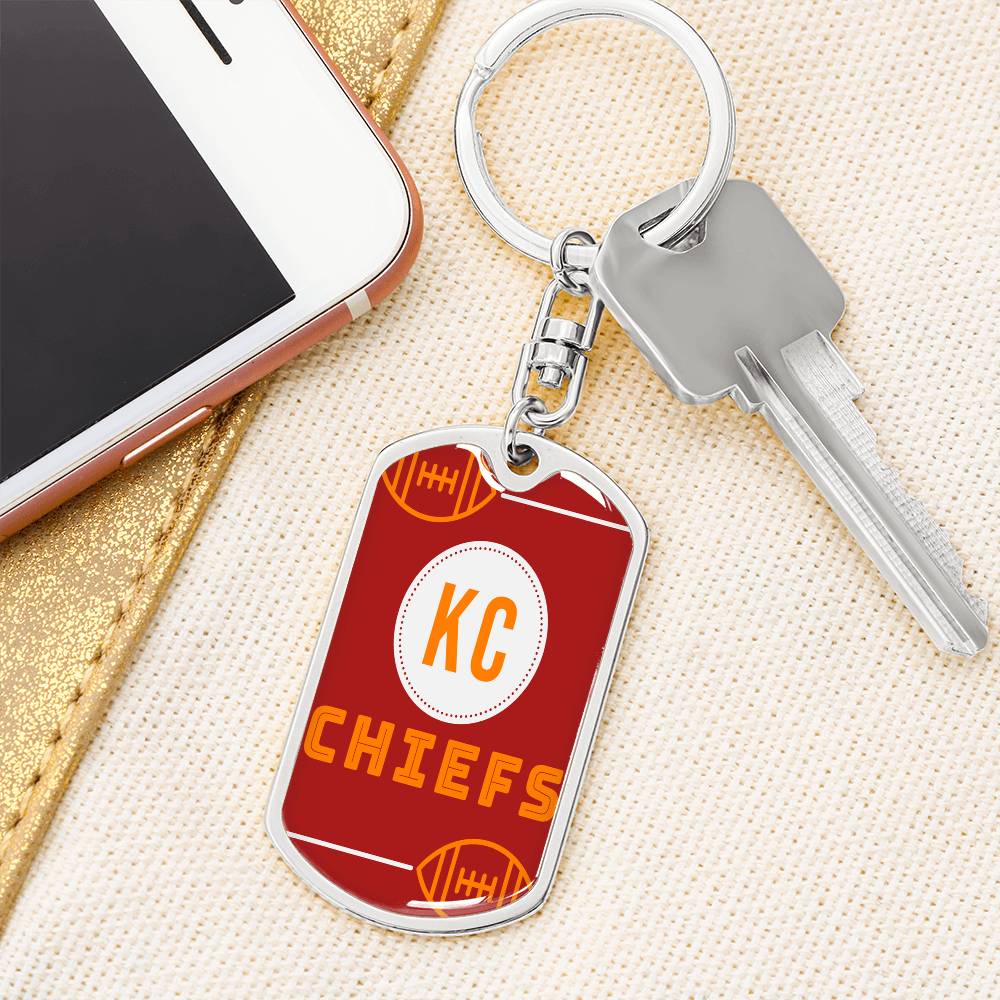 KC Chiefs Football Graphic Dog Tags Necklace