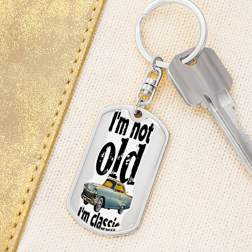 I'm Not Old I'm Classic Graphic Dog Tags Necklace