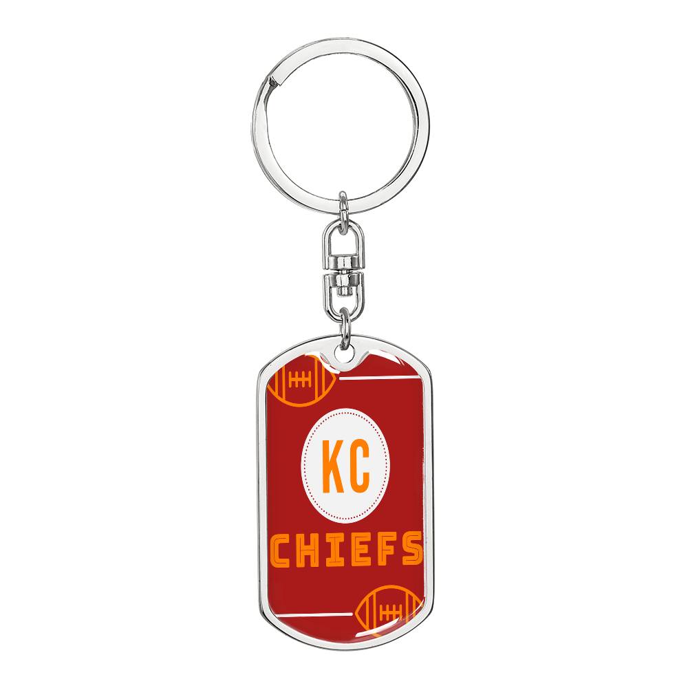 KC Chiefs Football Graphic Dog Tags Necklace