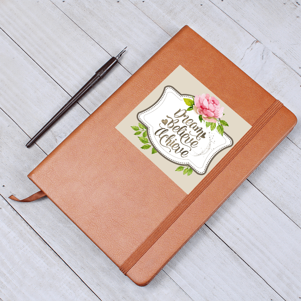 Dream Believe Achieve Graphic Vegan Leather Journal