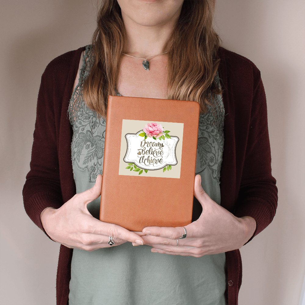 Dream Believe Achieve Graphic Vegan Leather Journal
