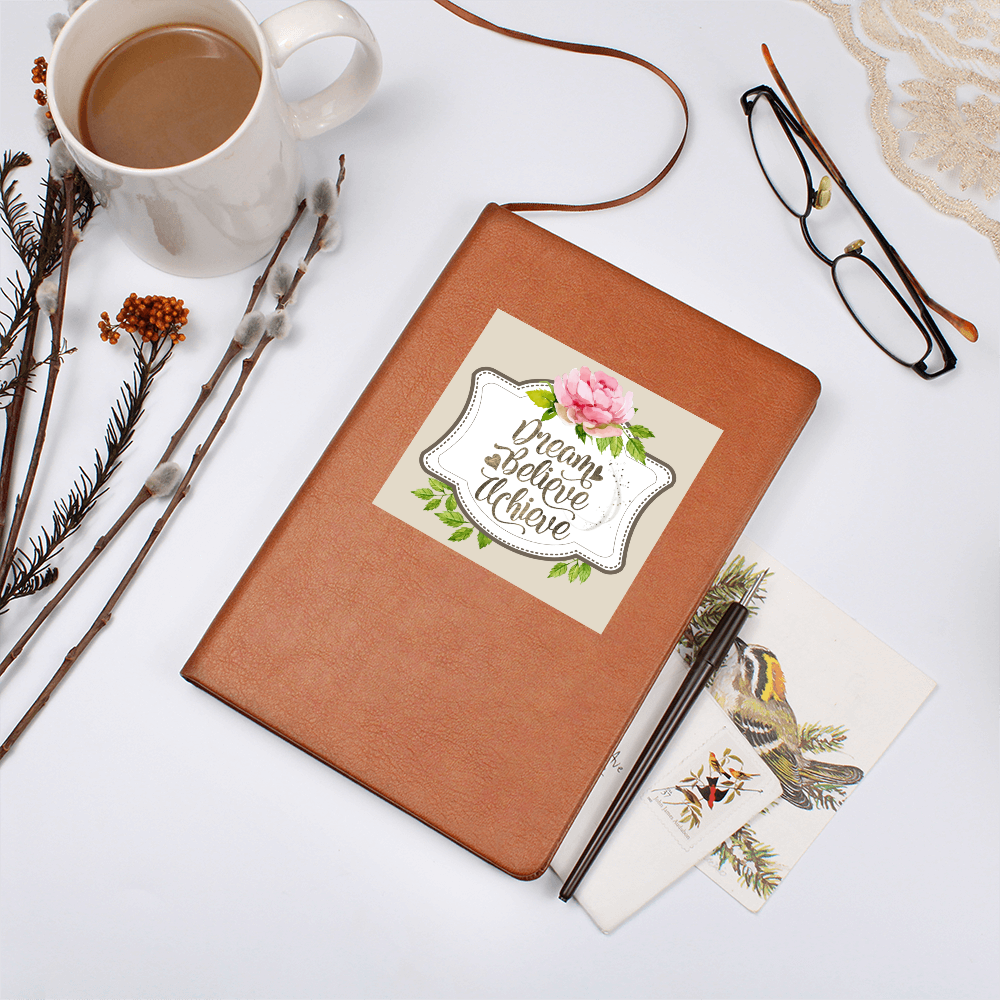 Dream Believe Achieve Graphic Vegan Leather Journal