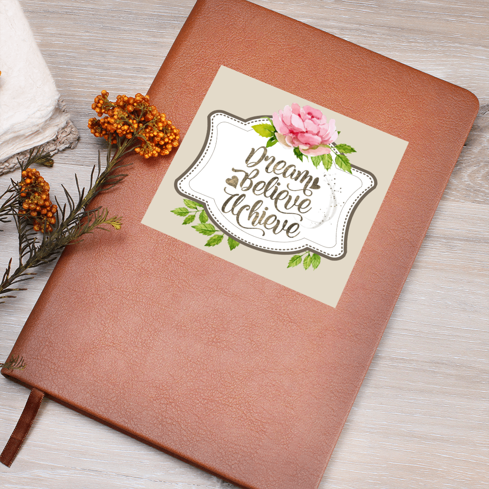 Dream Believe Achieve Graphic Vegan Leather Journal