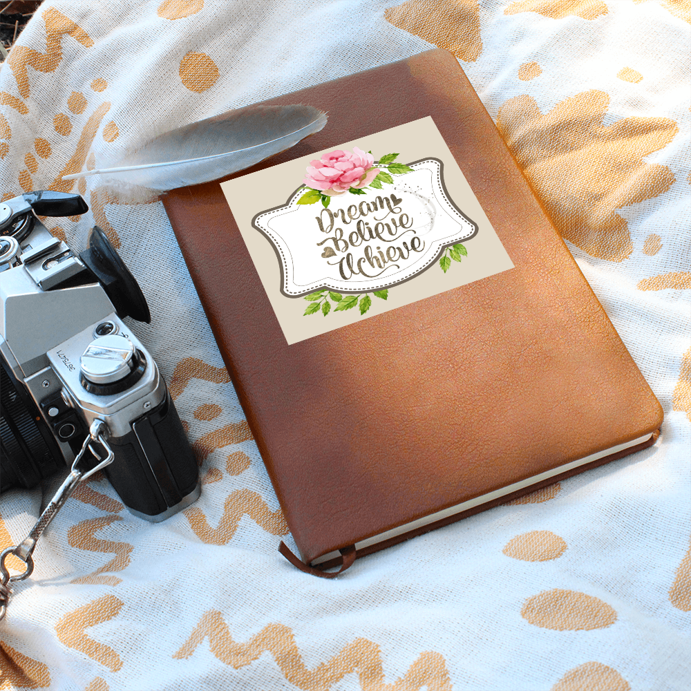 Dream Believe Achieve Graphic Vegan Leather Journal