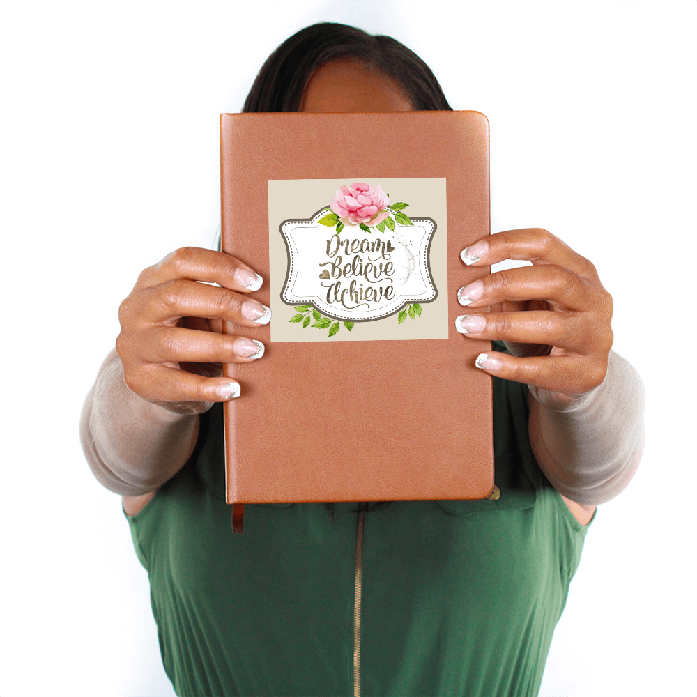Dream Believe Achieve Graphic Vegan Leather Journal