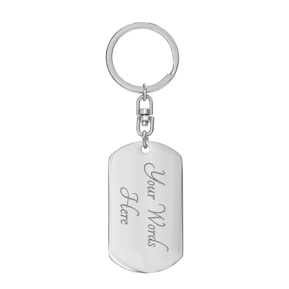 Mama with Hearts on Pink Graphic Dog Tags Keychain