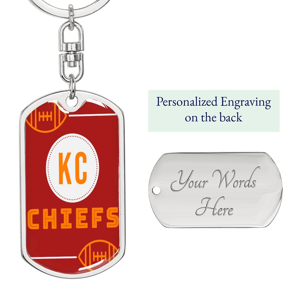 KC Chiefs Football Graphic Dog Tags Necklace