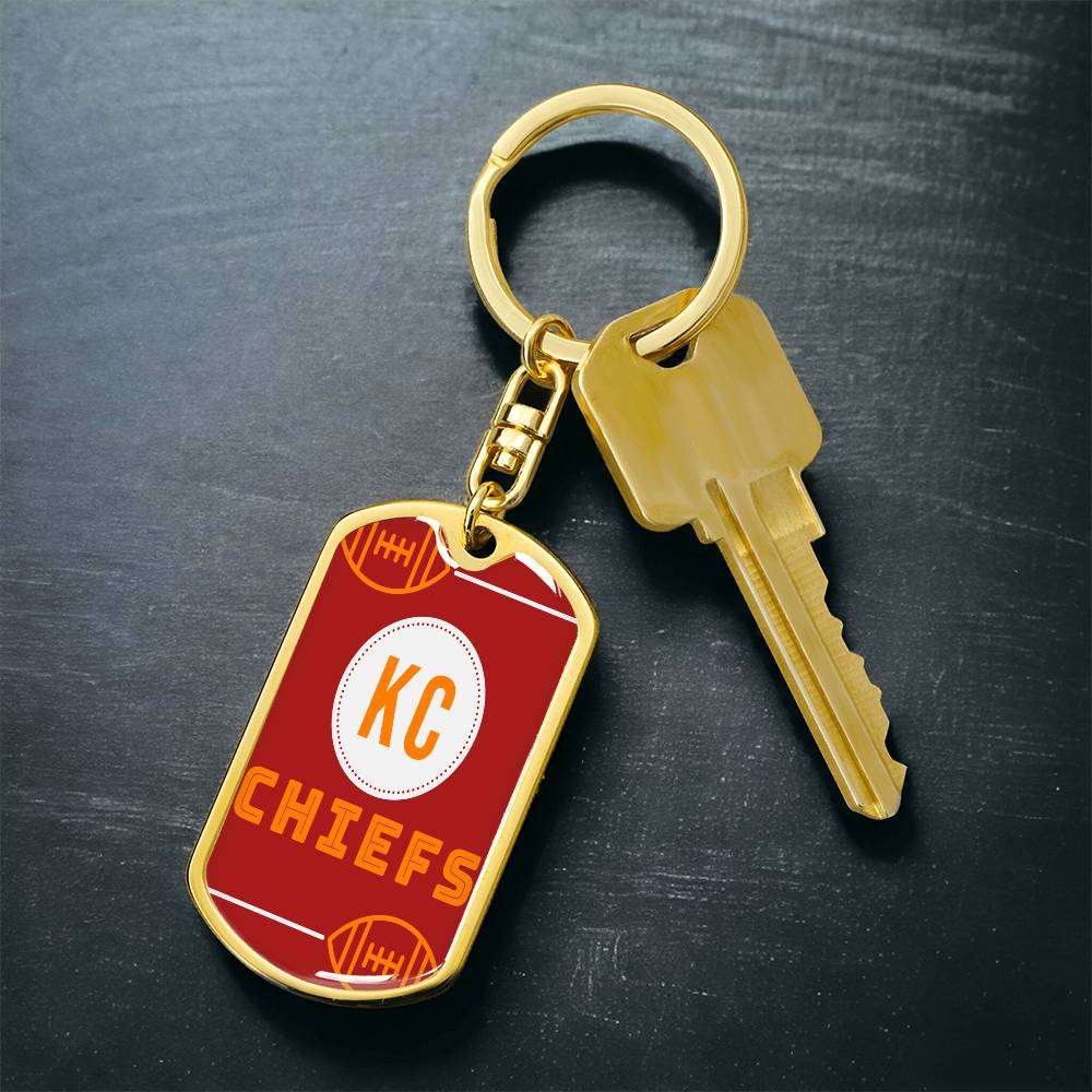 KC Chiefs Football Graphic Dog Tags Necklace