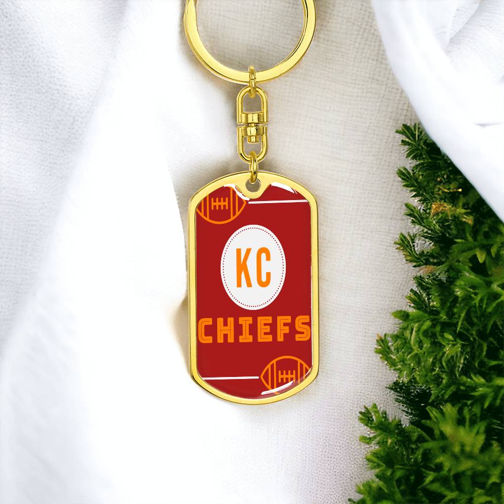 KC Chiefs Football Graphic Dog Tags Necklace