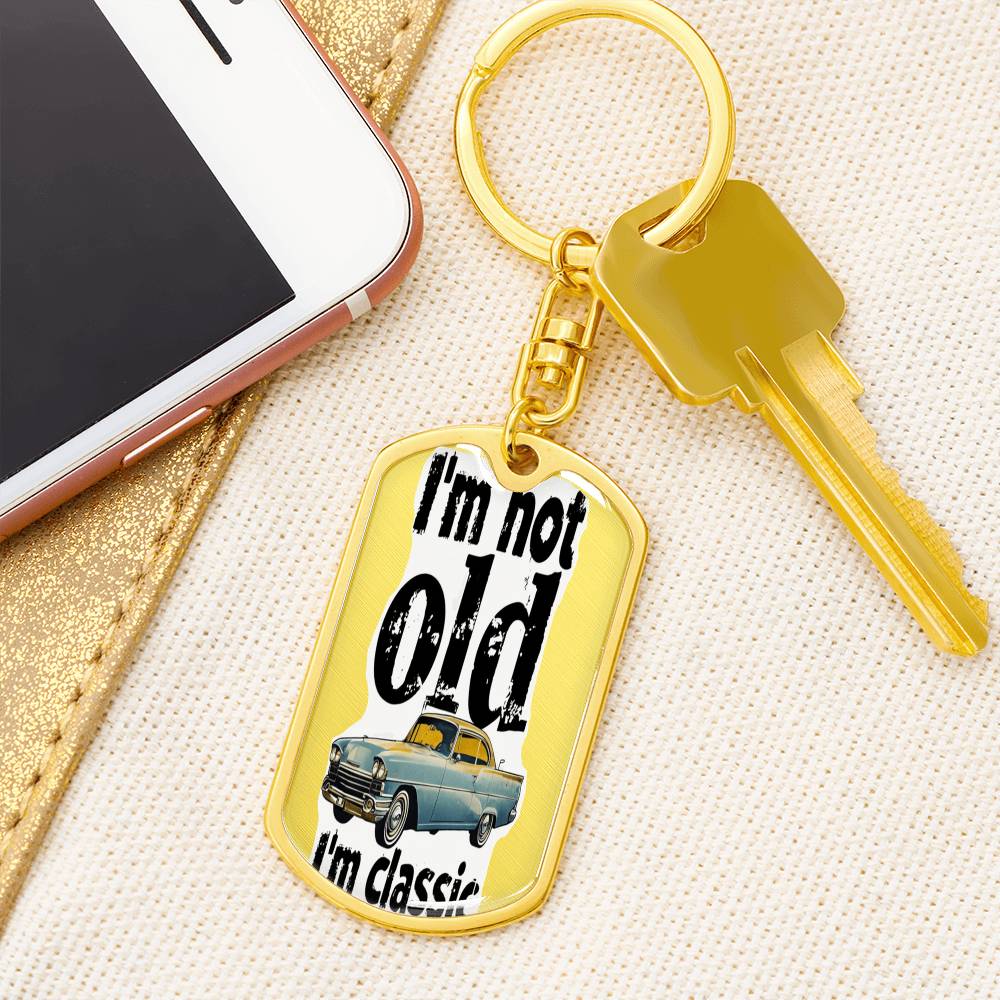 I'm Not Old I'm Classic Graphic Dog Tags Necklace