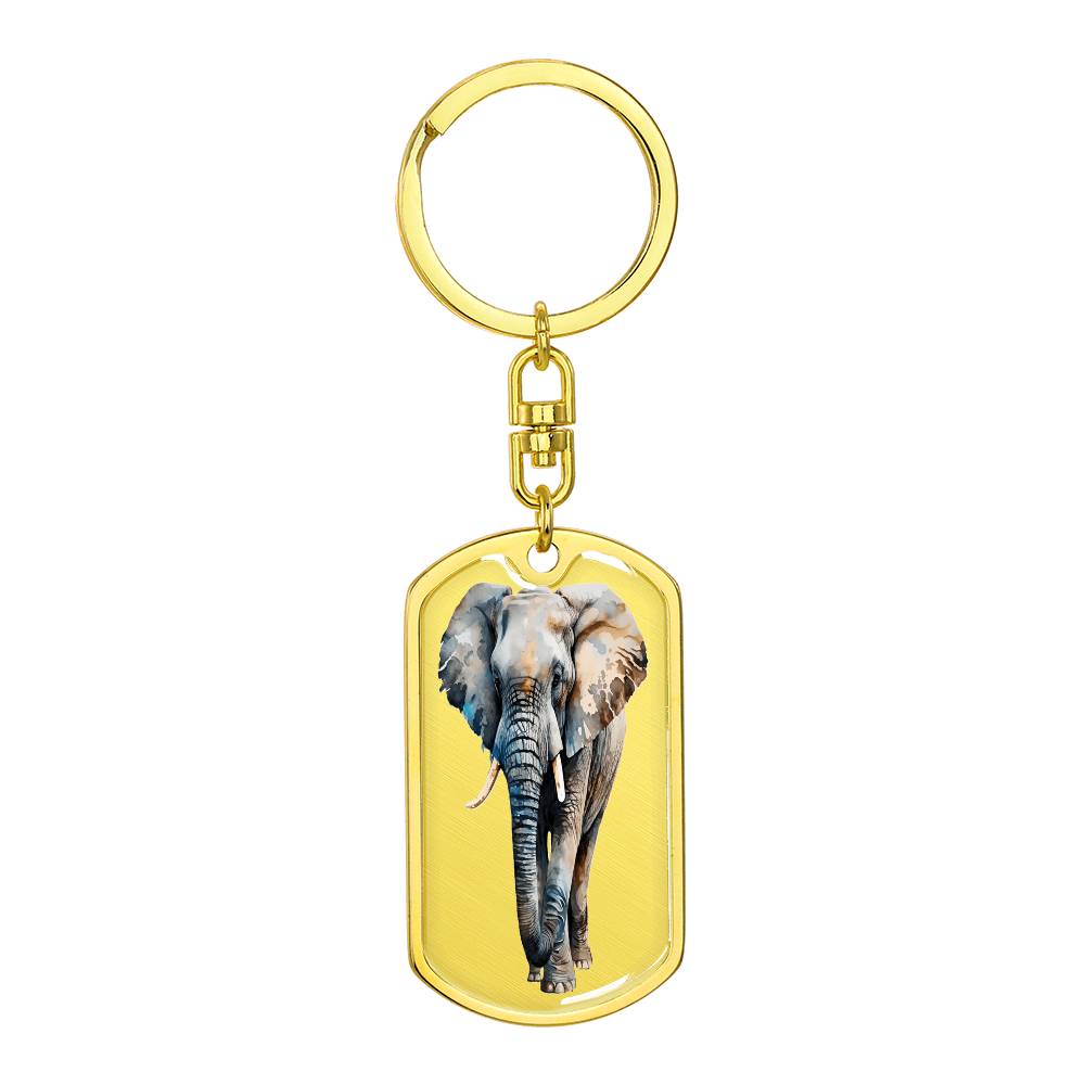 Elephant Strolling By Graphic Dog Tags Necklace