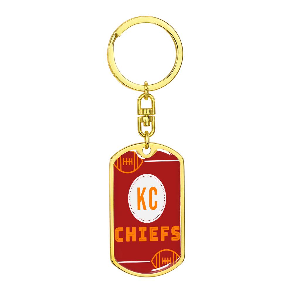 KC Chiefs Football Graphic Dog Tags Necklace