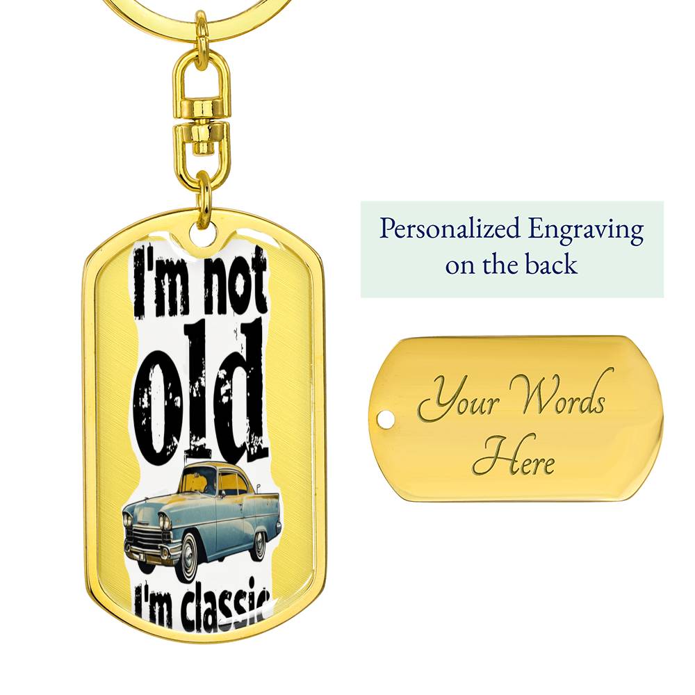 I'm Not Old I'm Classic Graphic Dog Tags Necklace