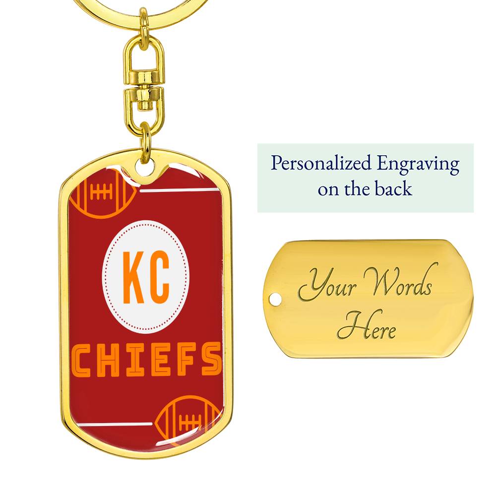 KC Chiefs Football Graphic Dog Tags Necklace