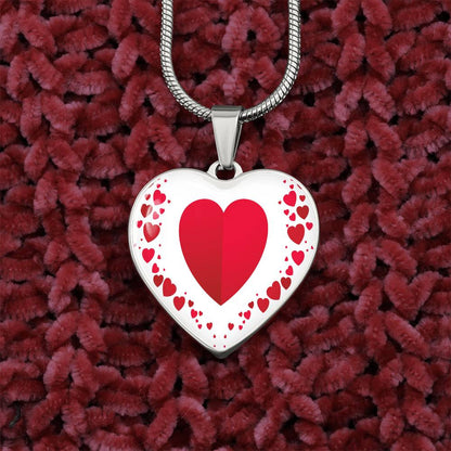 Heart Collage Heart-shaped Luxury Graphic Necklace