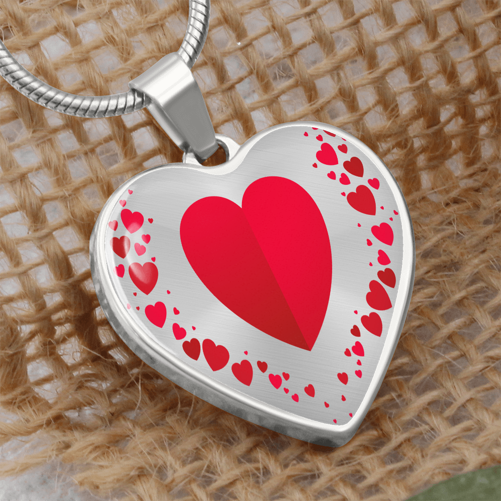 Heart Collage Heart-shaped Luxury Graphic Necklace