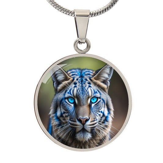 Blue Eyed Wildcat Graphic Necklace