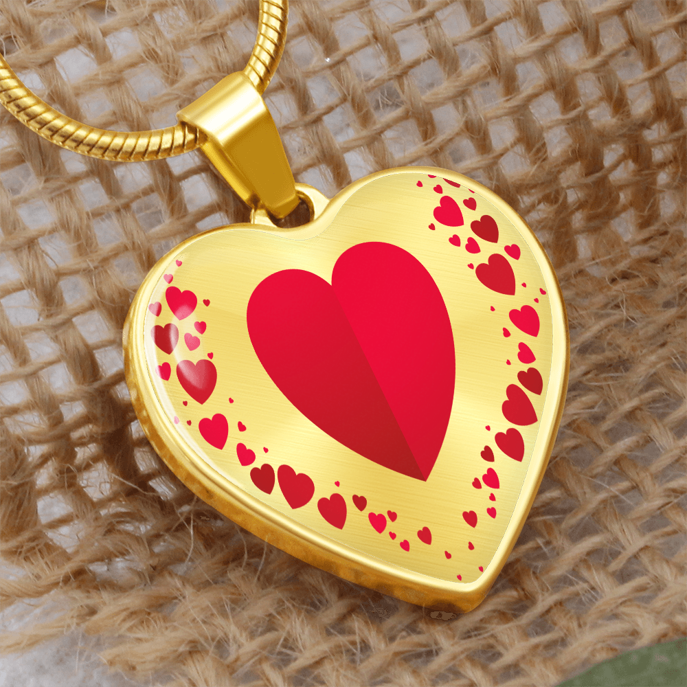 Heart Collage Heart-shaped Luxury Graphic Necklace