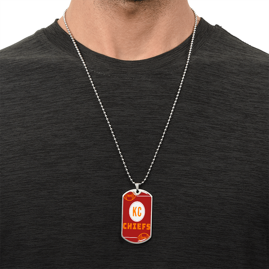 KC Chiefs Graphic Military Dog Tags Necklace