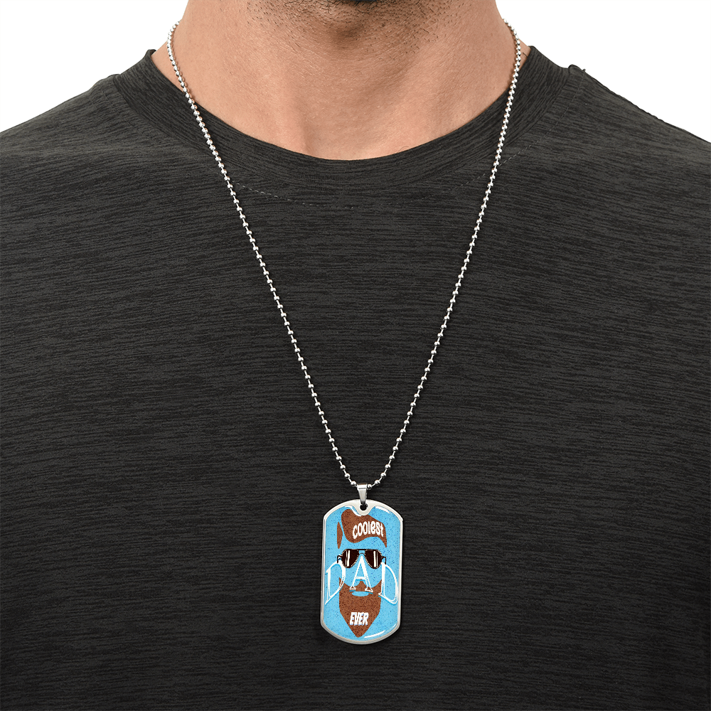 Coolest Dad Ever Graphic Dog Tags