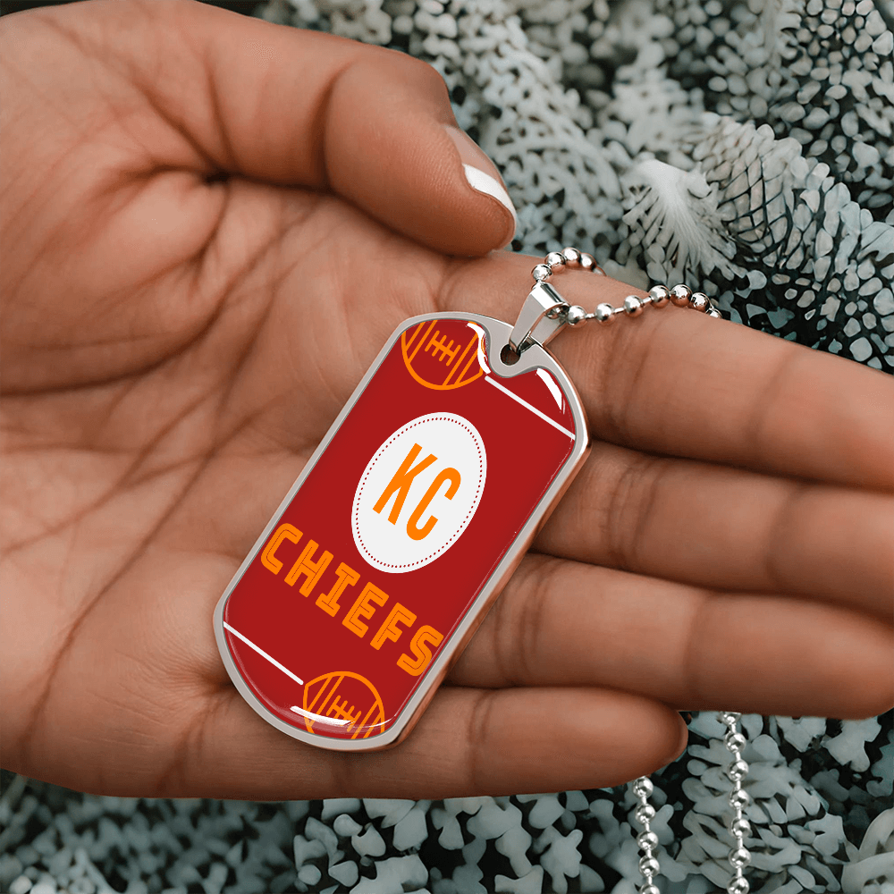 KC Chiefs Graphic Military Dog Tags Necklace