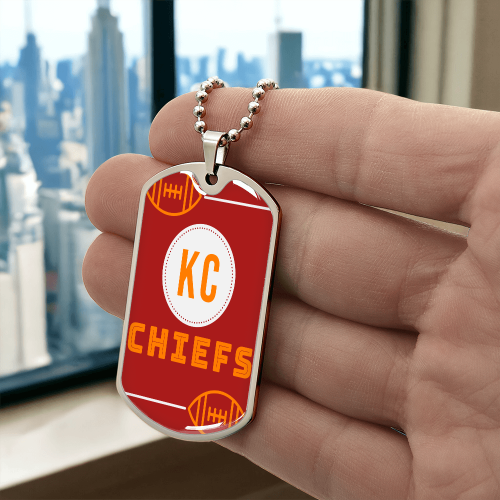 KC Chiefs Graphic Military Dog Tags Necklace